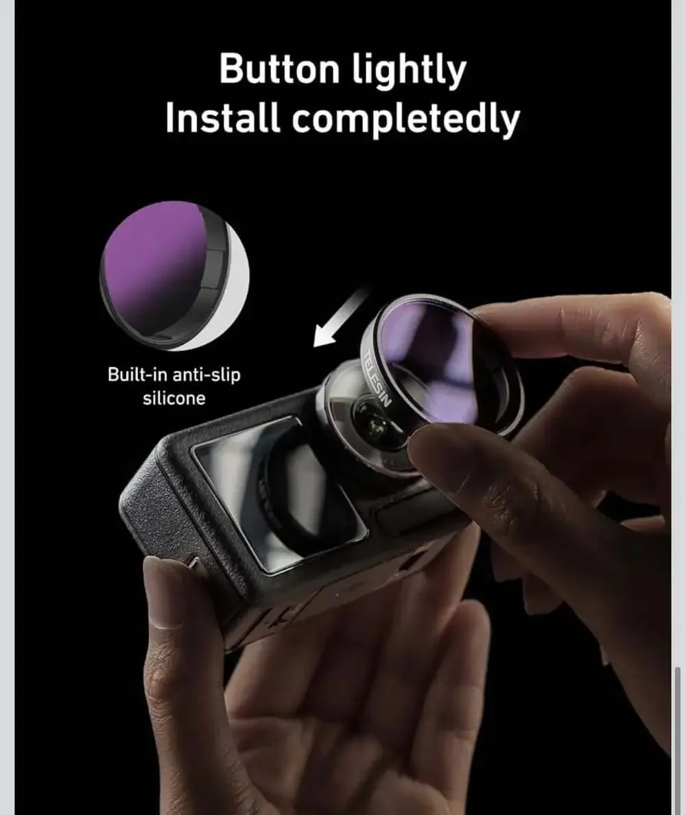 TELESIN 4-Pack CPL and ND Filter Set for DJI Osmo Action 5 Pro/4/3
